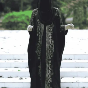 4 Parts Abaya Borka - Black
