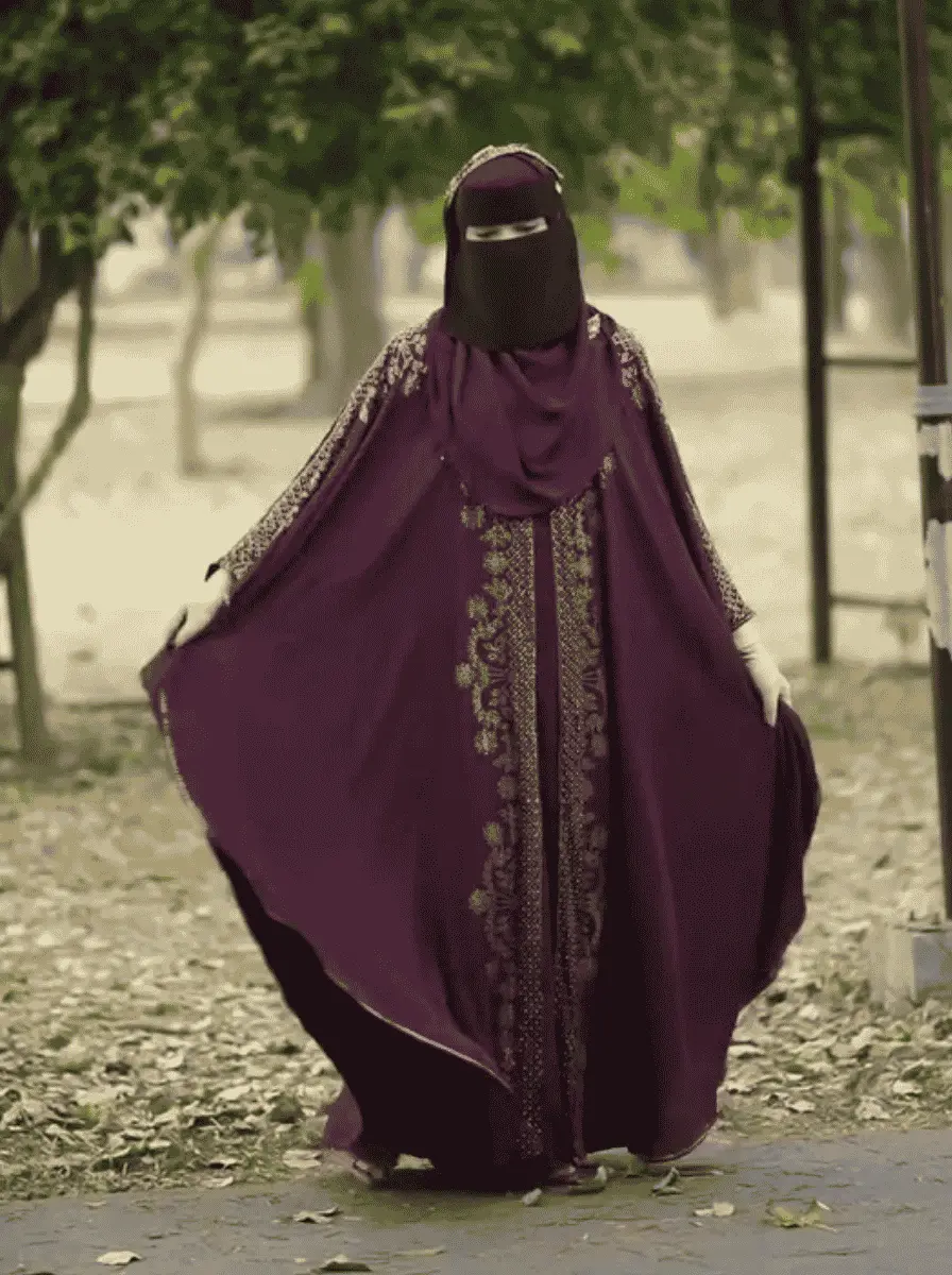 4 Parts Abaya Borka - Deep Maroon