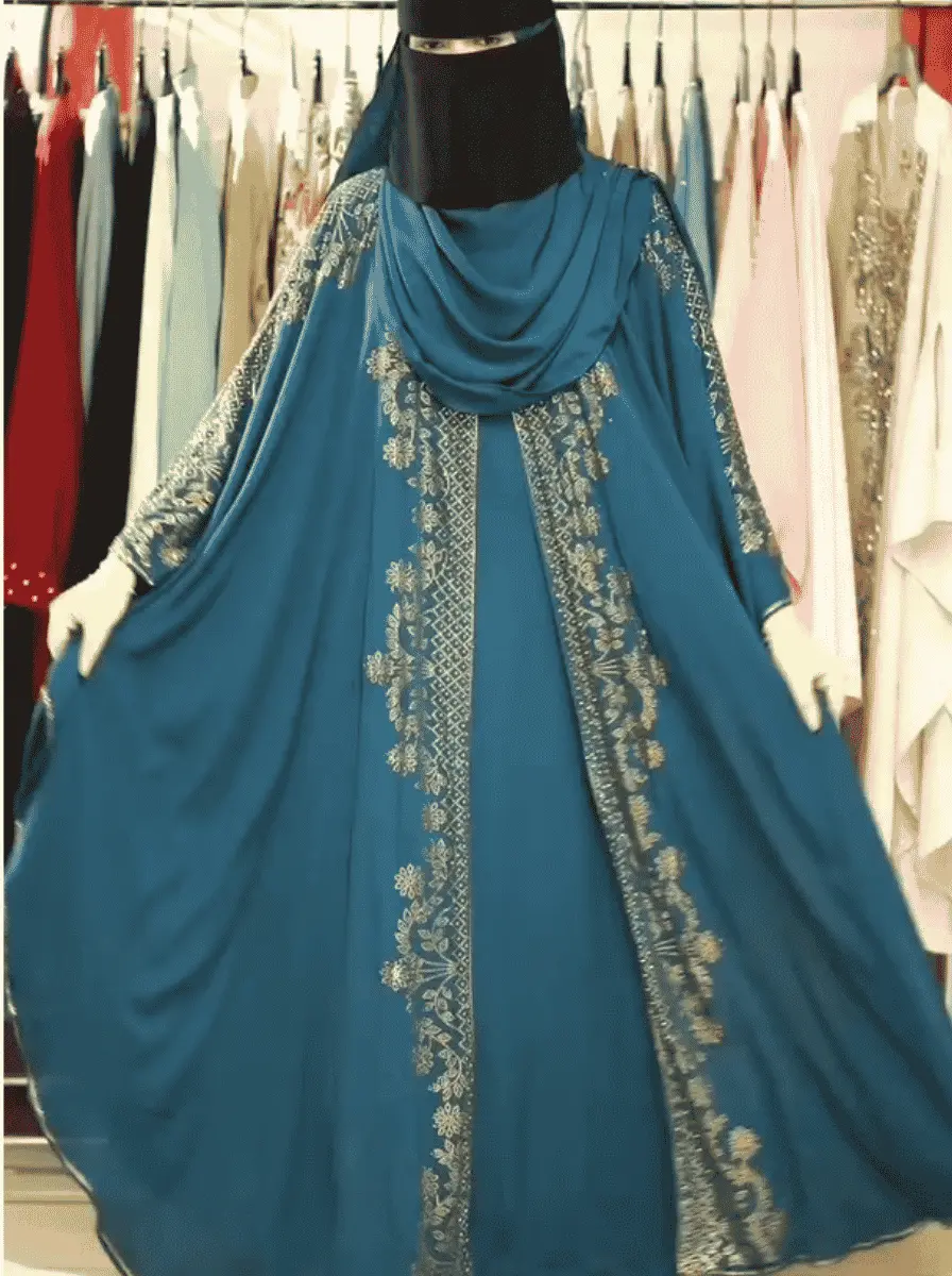 4 Parts Abaya Borka - Blue